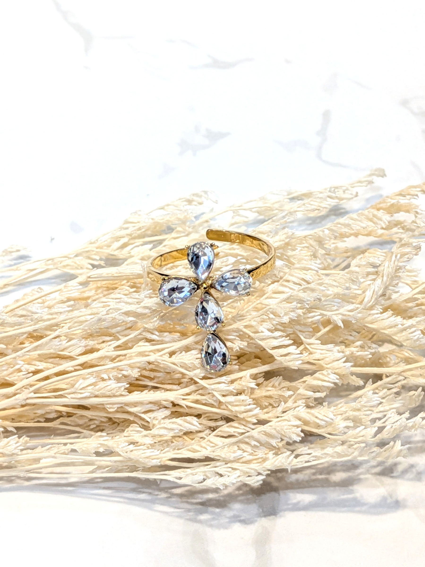 Wholesaler LOLO & YAYA - Stainless steel diamond cross ring