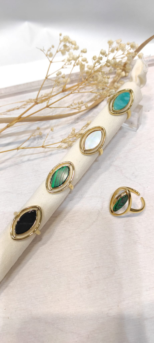 Mayorista LOLO & YAYA - Anillo ajustable giratorio Tifene en acero inoxidable.