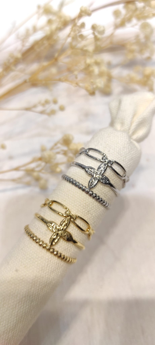 Mayorista LOLO & YAYA - Anillo ajustable Aby en acero inoxidable.