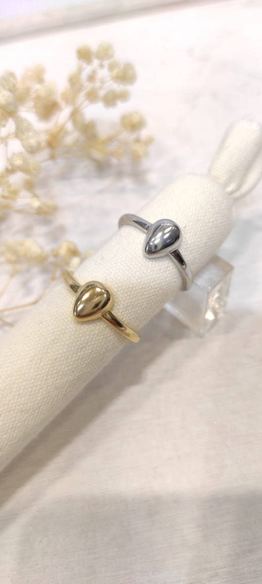 Mayorista LOLO & YAYA - Anillo colgante Damla ajustable en acero inoxidable