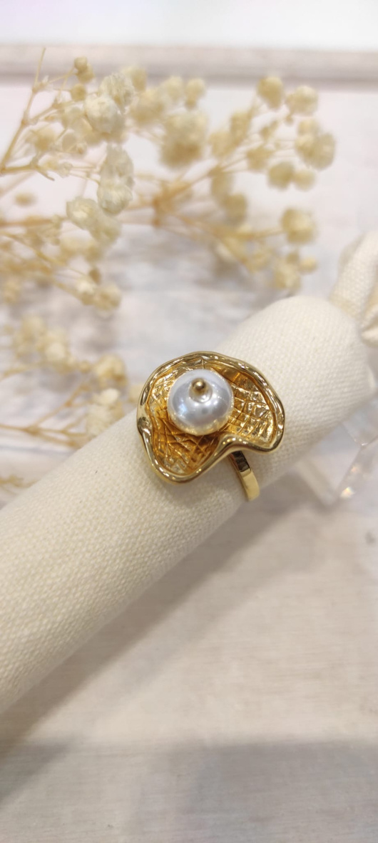 Wholesaler LOLO & YAYA - Stainless steel flower pearl ring