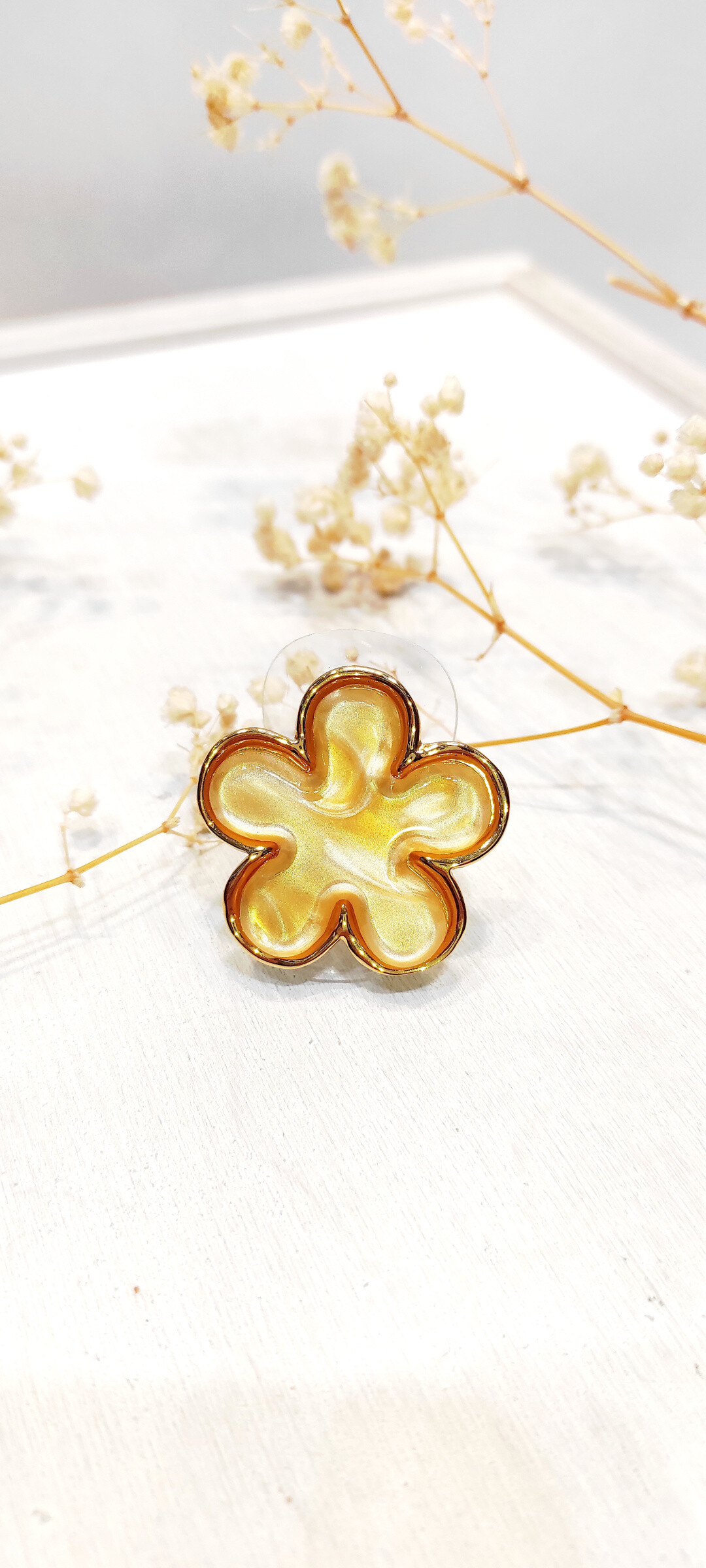 Wholesaler Lolo & Yaya - Ring with selena flower in stainless steel