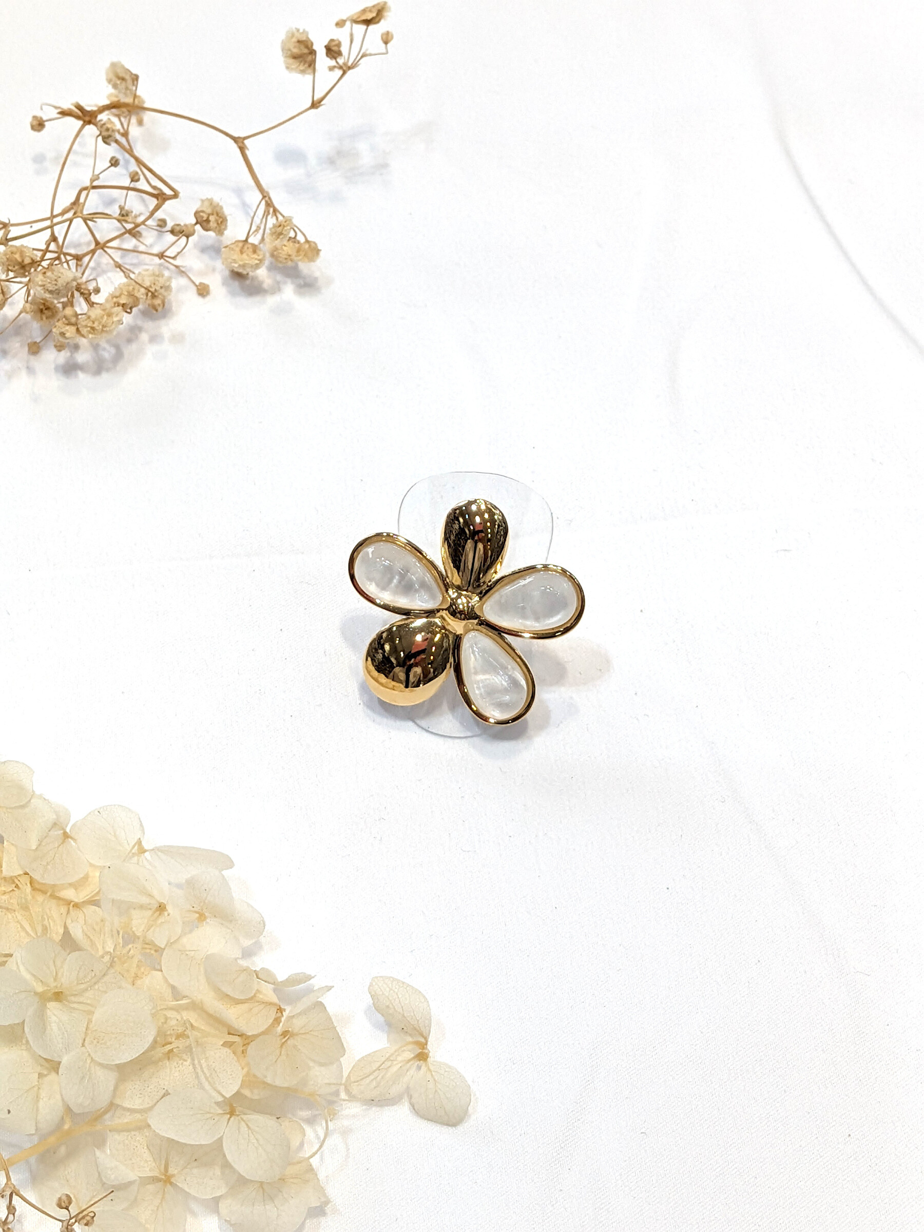 Wholesaler Lolo & Yaya - Adjustable ring bloomyse flower flower in stainless steel