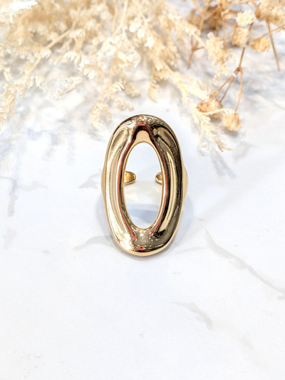 Grossiste LOLO & YAYA - 46333 Bague ovale en acier inoxydable Grossiste LOLO & YAYA - 46333 Bague ovale en acier inoxydable