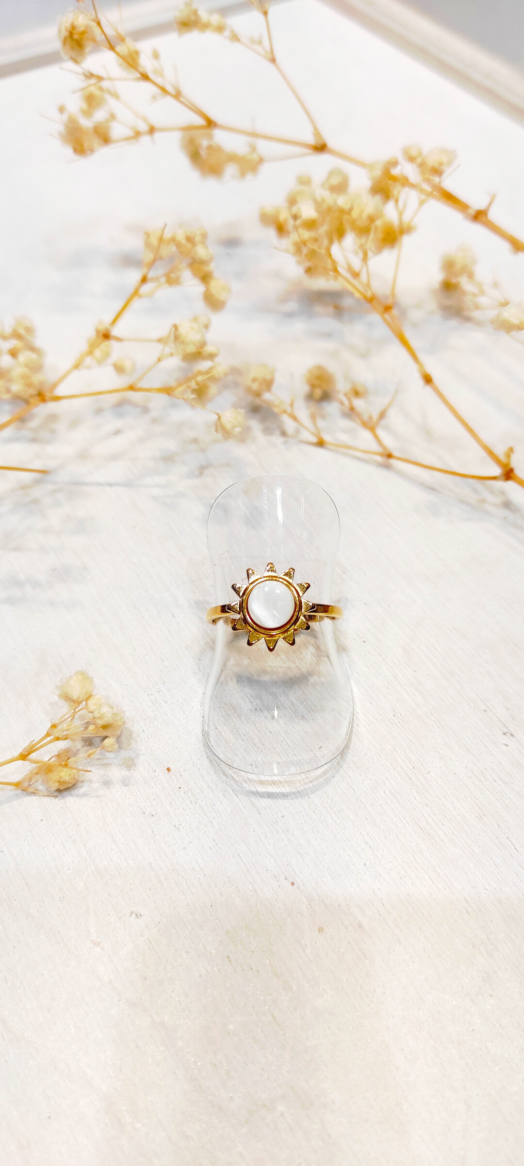Wholesaler Lolo & Yaya - Kennedy stainless steel pearl sun ring