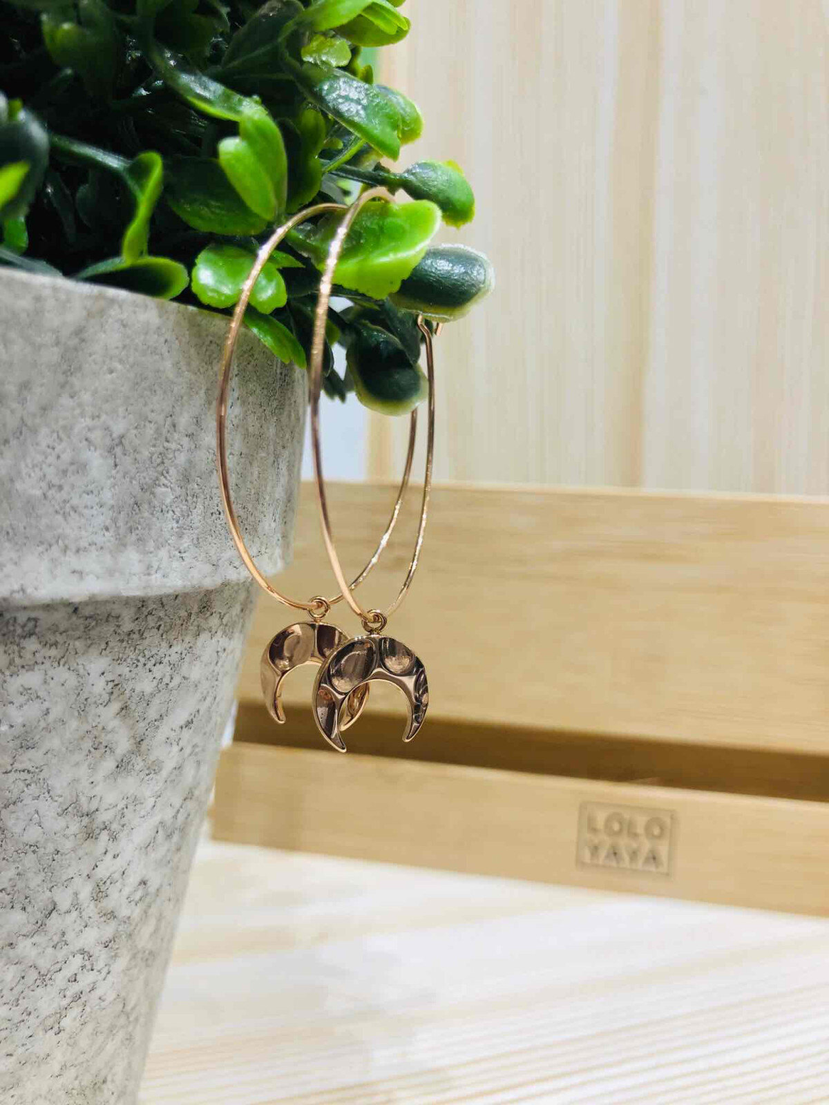 Grossiste LOLO & YAYA - Boucle d’Oreille Luna M en Acier inoxydable