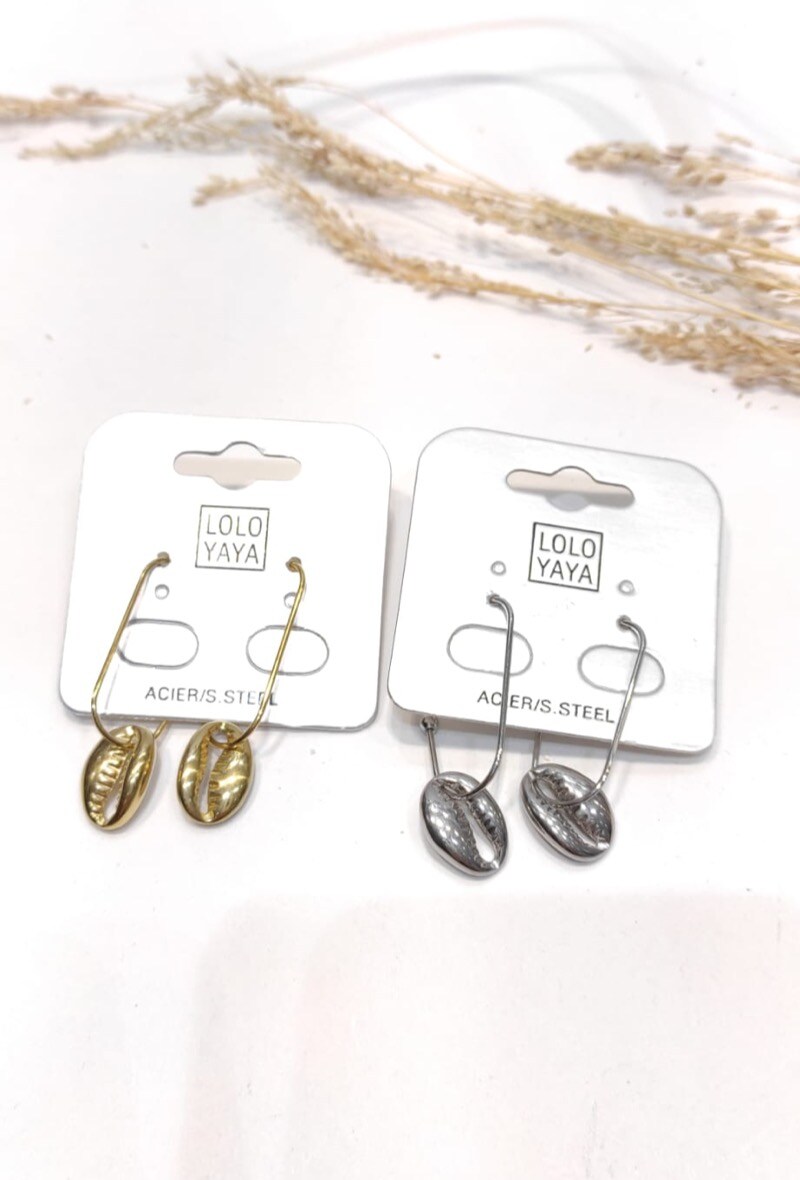Grossiste LOLO & YAYA - Boucles d’oreilles Coquillages en acier inoxydable