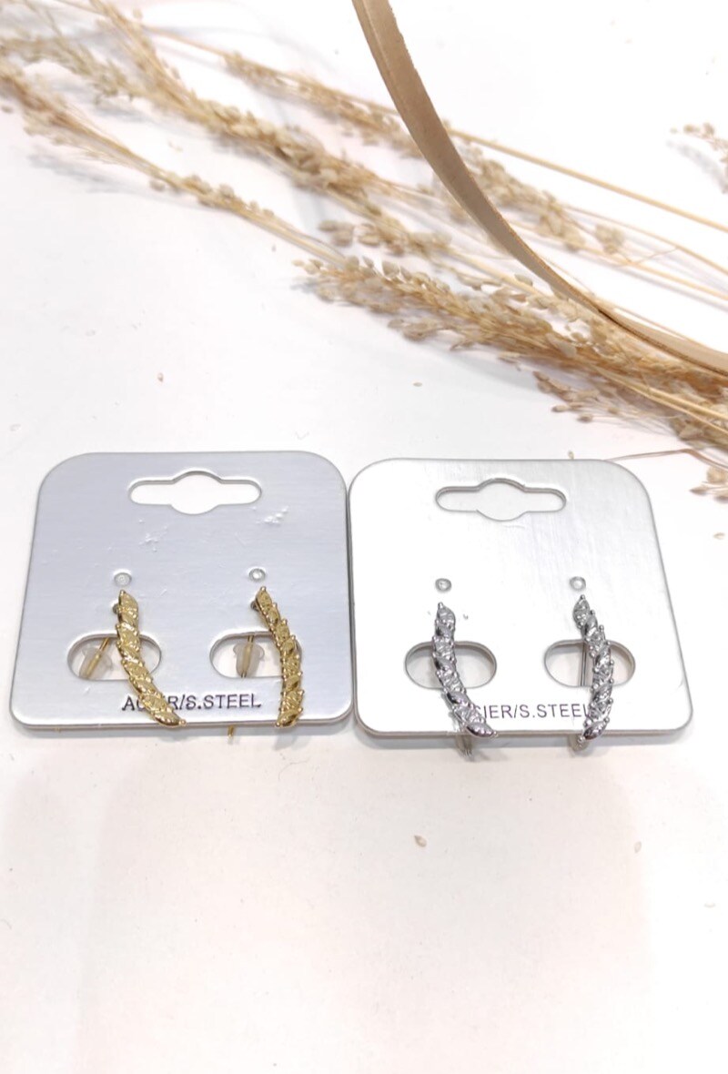 Grossiste LOLO & YAYA - Boucles d’oreilles puces tige Nour en acier inoxydable