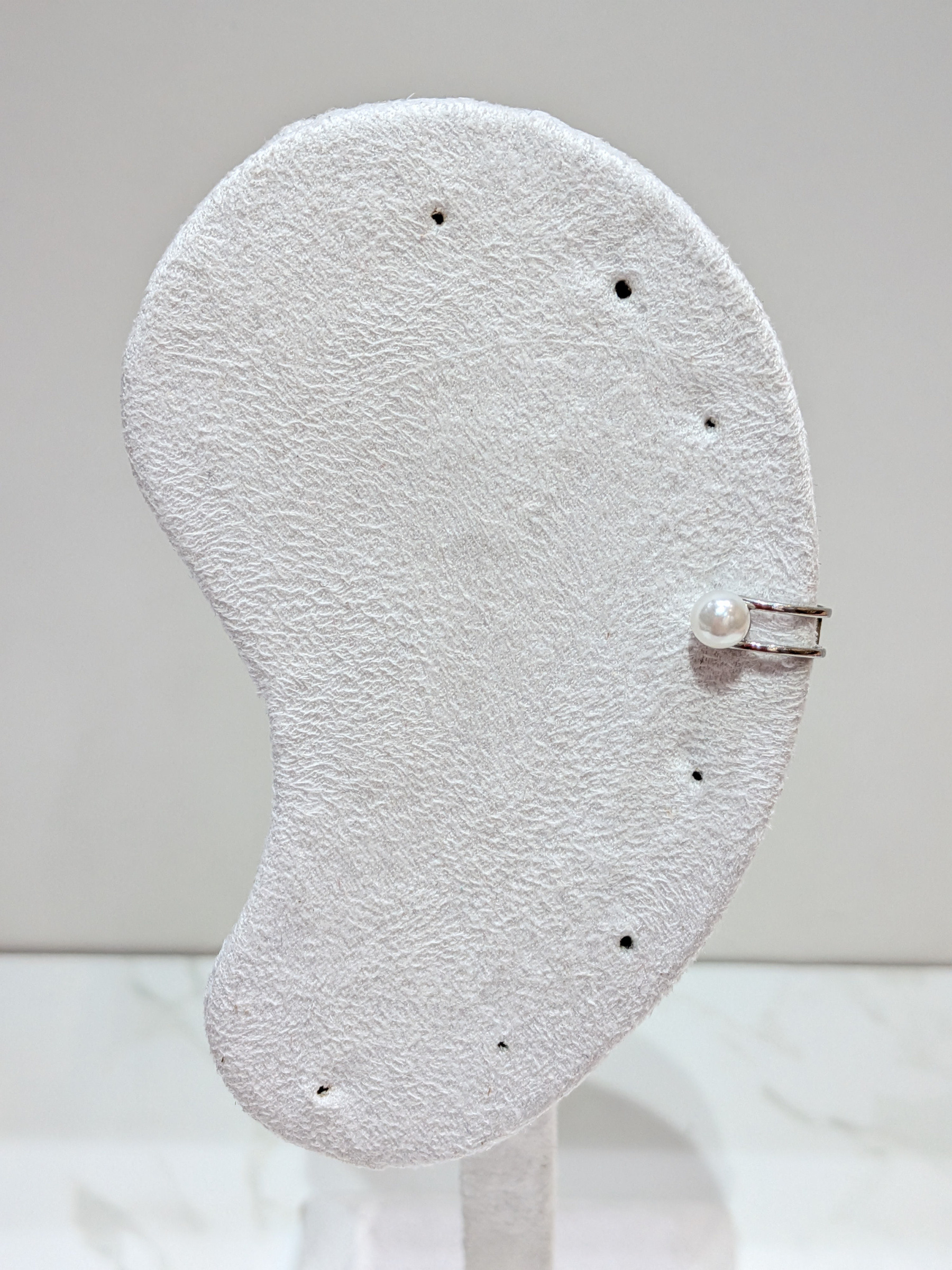 Wholesaler LOLO & YAYA - Ear cuff sans perçage perle Nelya en acier inoxydable
