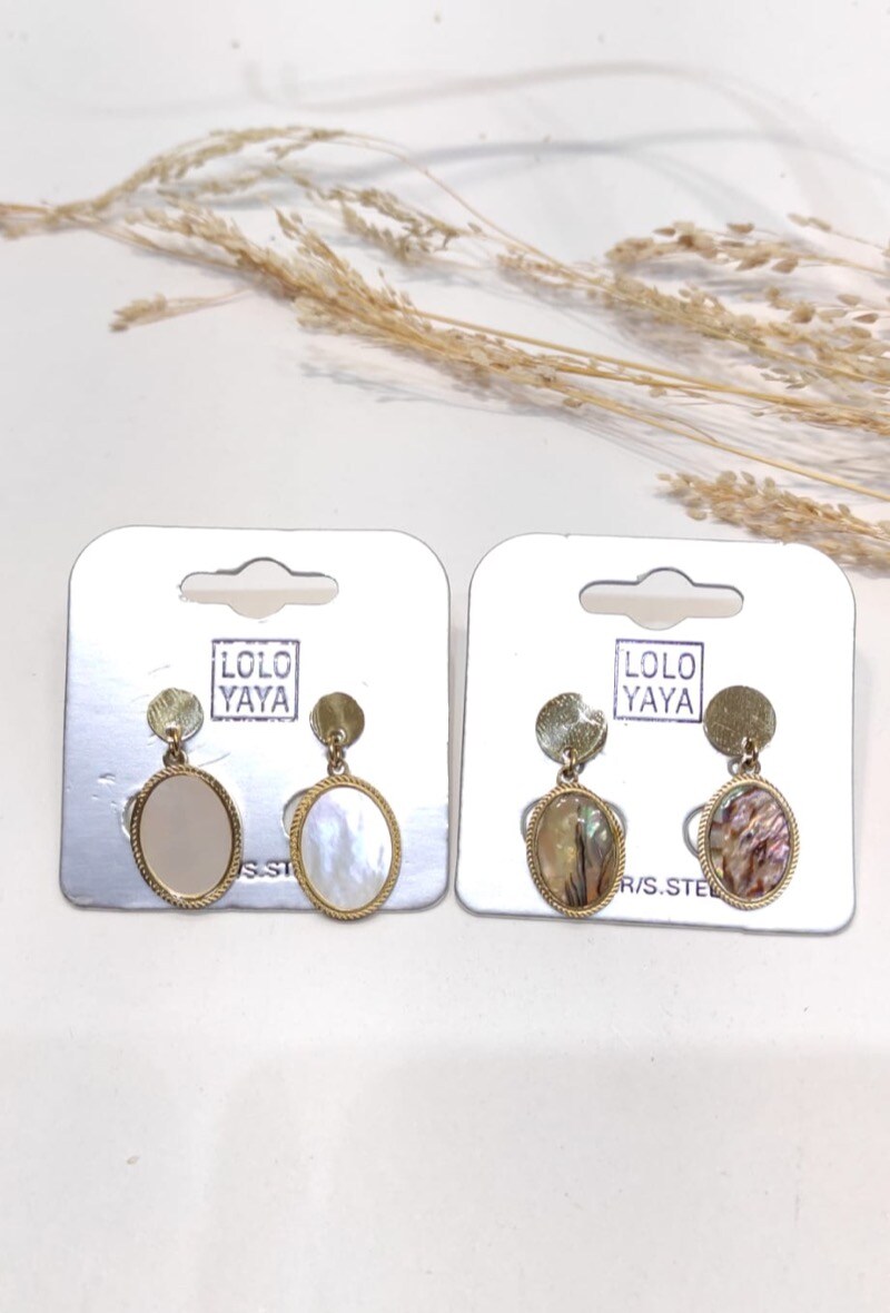 Grossiste LOLO & YAYA - Boucles d’oreilles nacre Lya en acier inoxydable
