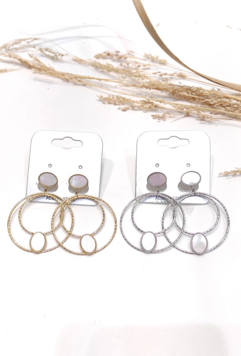 Grossiste LOLO & YAYA - Boucles d’oreilles nacre Feriel en acier inoxydable