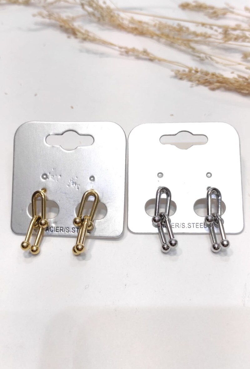 Grossiste LOLO & YAYA - Boucles d’oreilles puces Ada en acier inoxydable