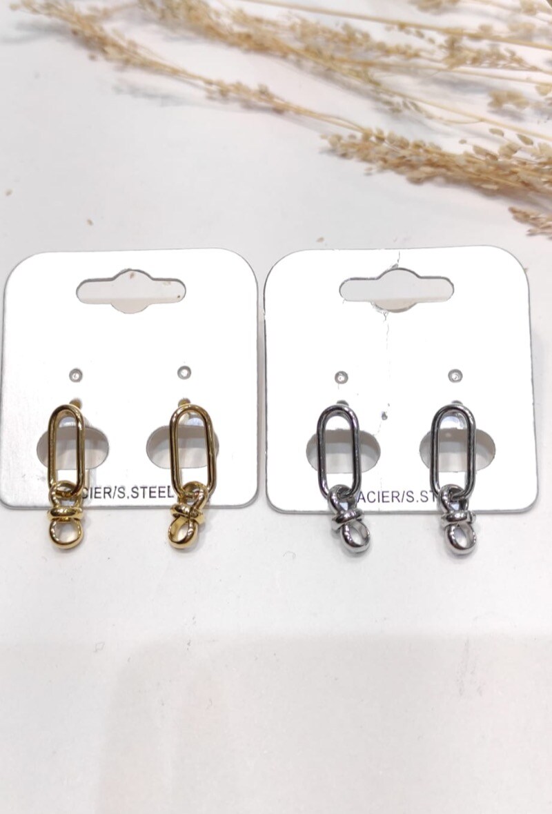 Grossiste LOLO & YAYA - Boucles d’oreilles puces Cléo en acier inoxydable
