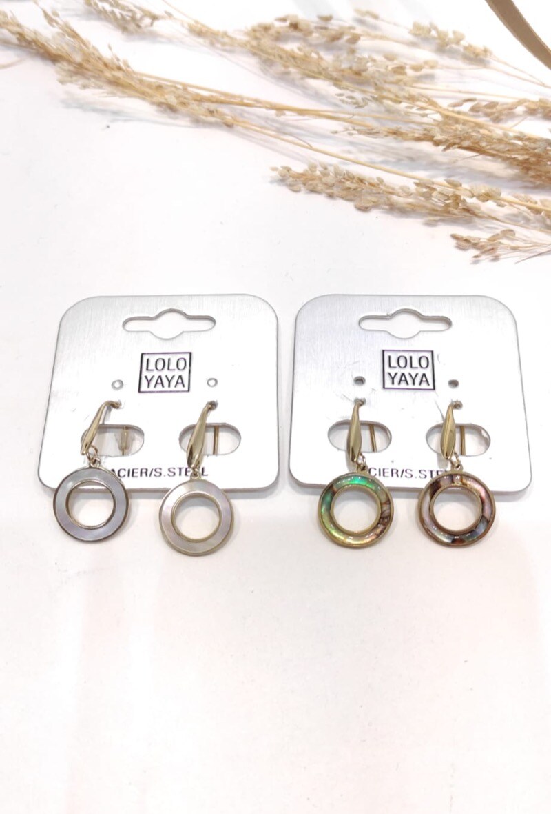 Grossiste LOLO & YAYA - Boucles d’oreilles nacre Joana en acier inoxydable