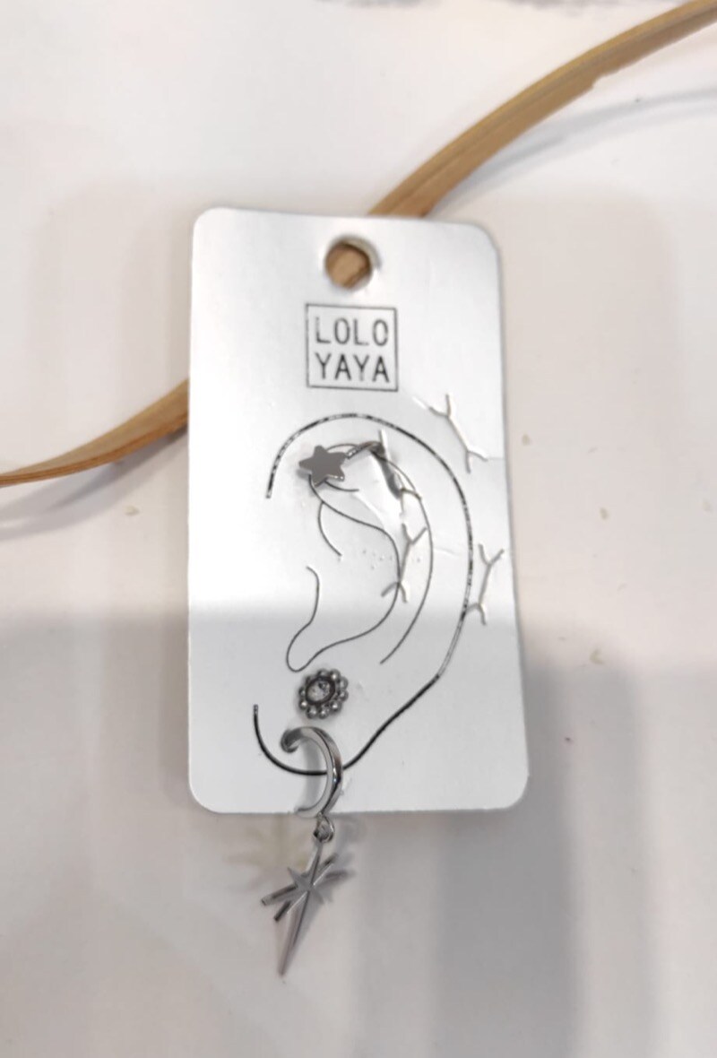 Grossiste LOLO & YAYA - Ear cuff à 2 trous Manuela en acier inoxydable