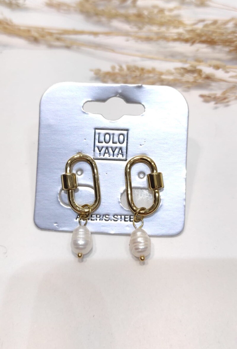 Wholesaler LOLO & YAYA - Boucles d’oreilles perle en acier inoxydable