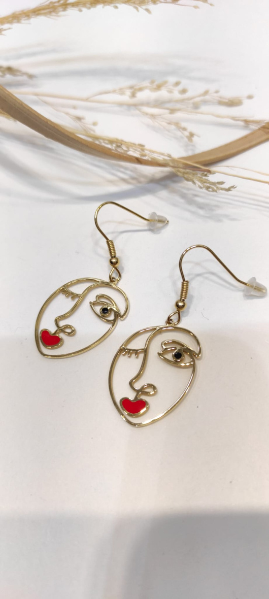 Mayorista LOLO & YAYA - Aretes de acero inoxidable con cara de Chiara