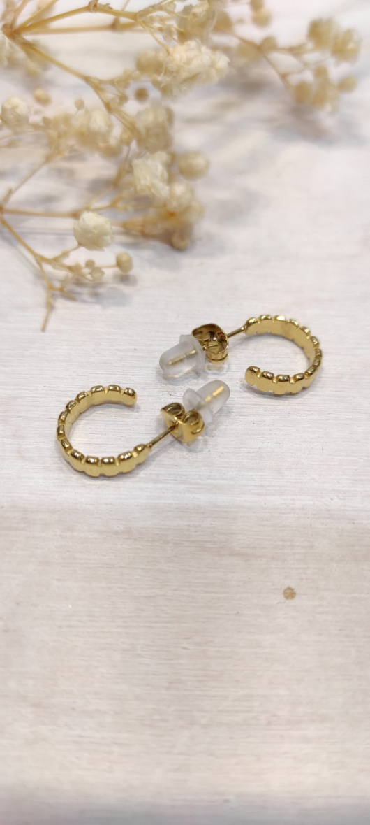 Wholesaler LOLO & YAYA - Boucles d’oreilles mini créoles Eliane en acier inoxydable
