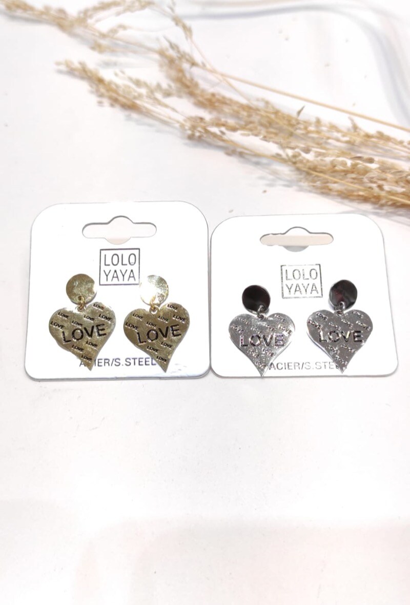 Wholesaler LOLO & YAYA - Boucles d’oreilles puces Alixe LOVE en acier inoxydable