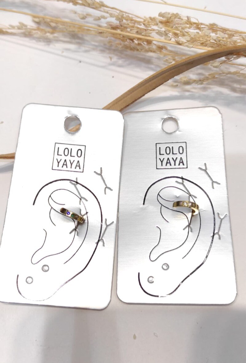 Grossiste LOLO & YAYA - Ear cuff sans perçage strass en acier inoxydable