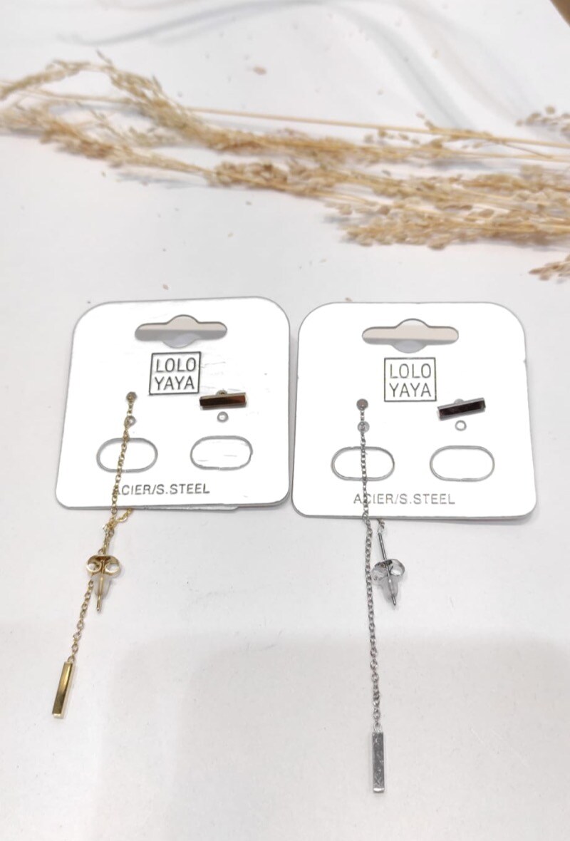 Wholesaler LOLO & YAYA - Mono boucles d’oreilles Barre en acier inoxydable