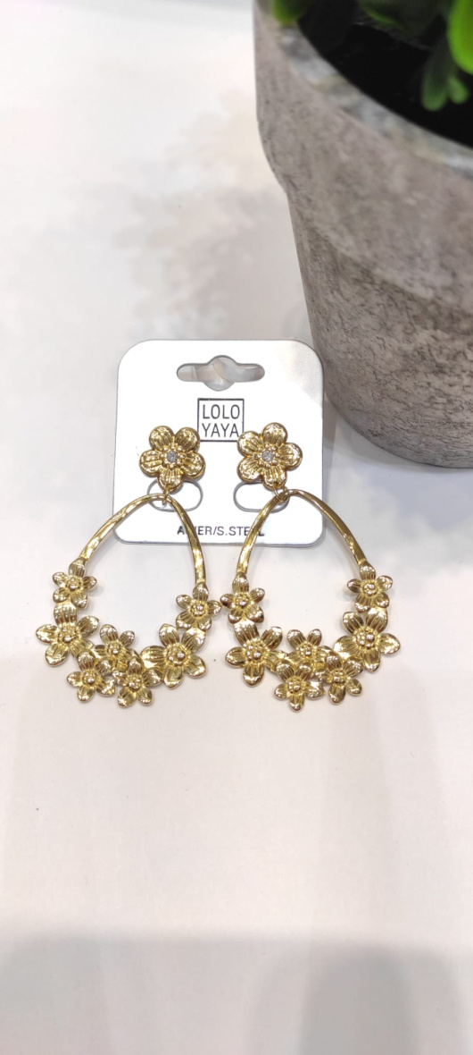 Wholesaler LOLO & YAYA - Giannina flower earrings in stainless steel