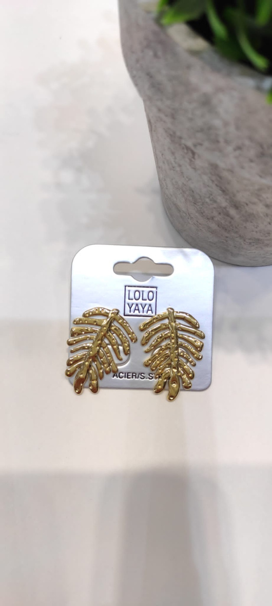 Wholesaler LOLO & YAYA - Stainless steel leaf stud earrings