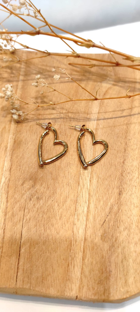 Wholesaler LOLO & YAYA - Auria heart earrings in stainless steel