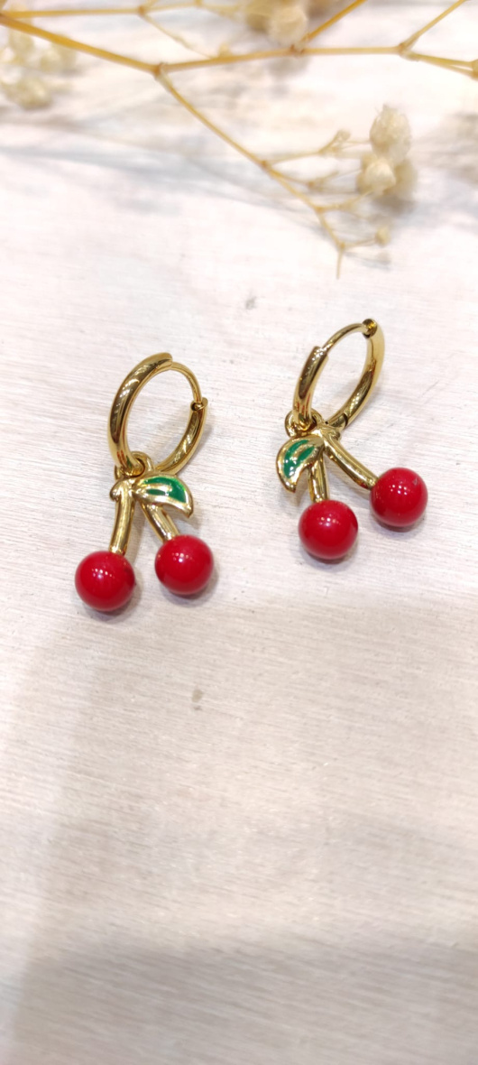Wholesaler LOLO & YAYA - Stainless steel cherry earrings