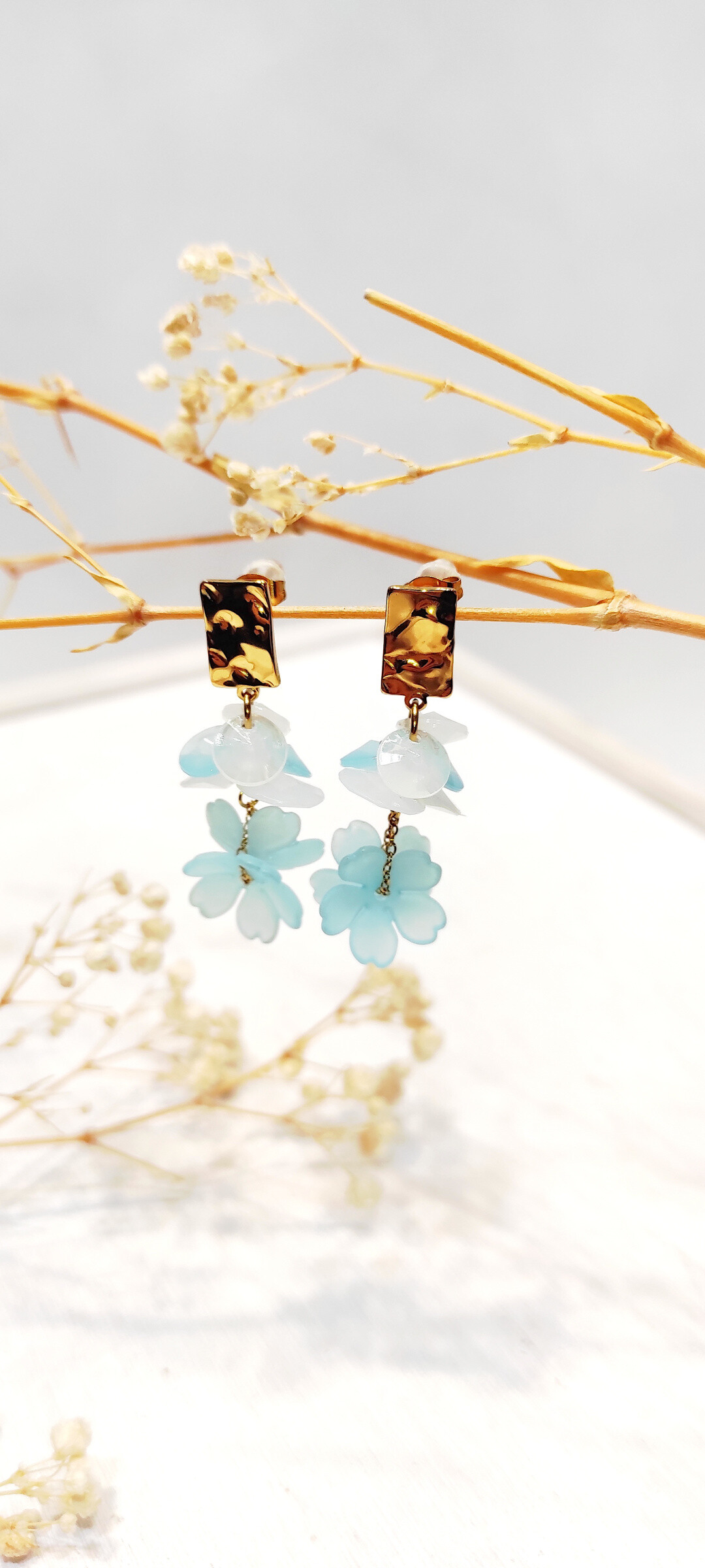 Mayorista Lolo & Yaya - Pendientes de flores de acero inoxidable