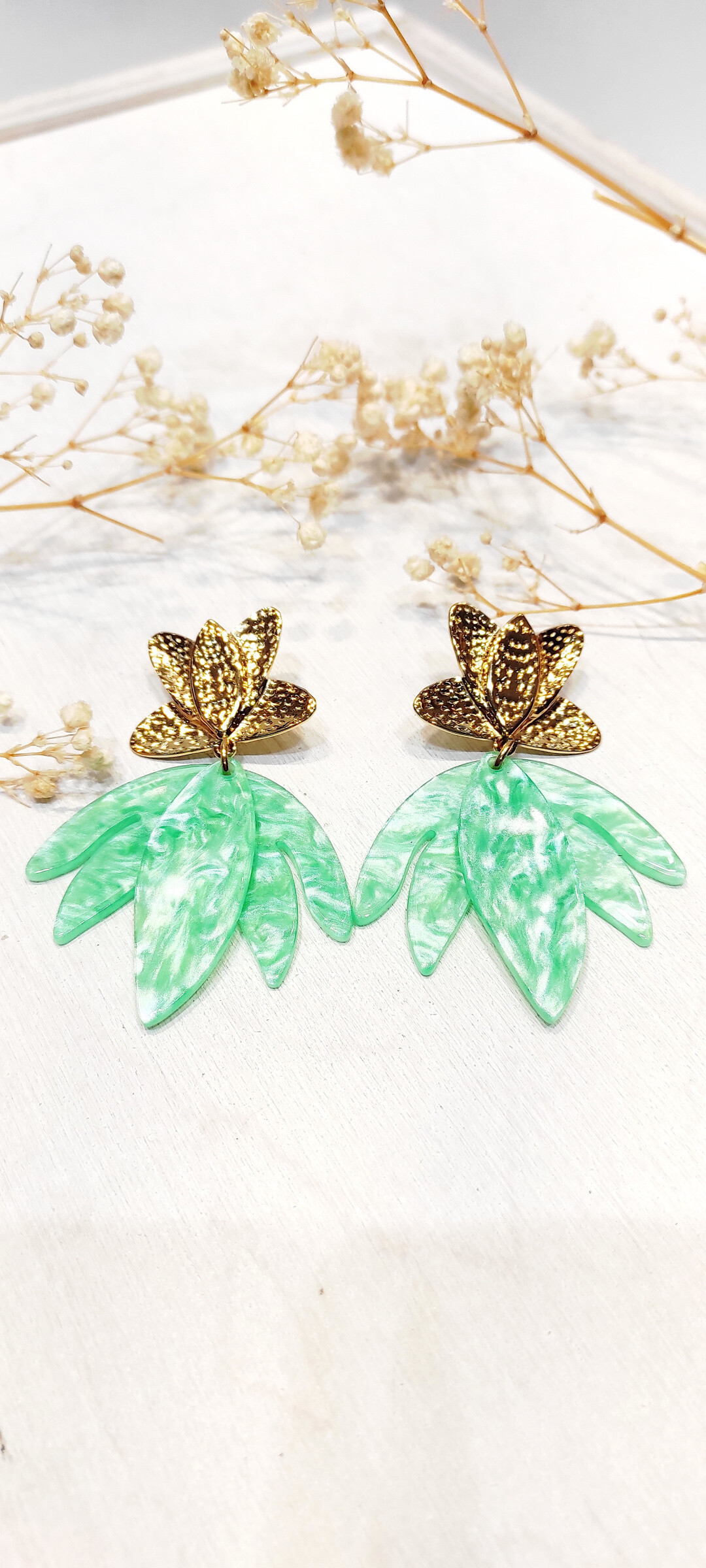 Mayorista Lolo & Yaya - Pendientes de flores de Alya en acero inoxidable
