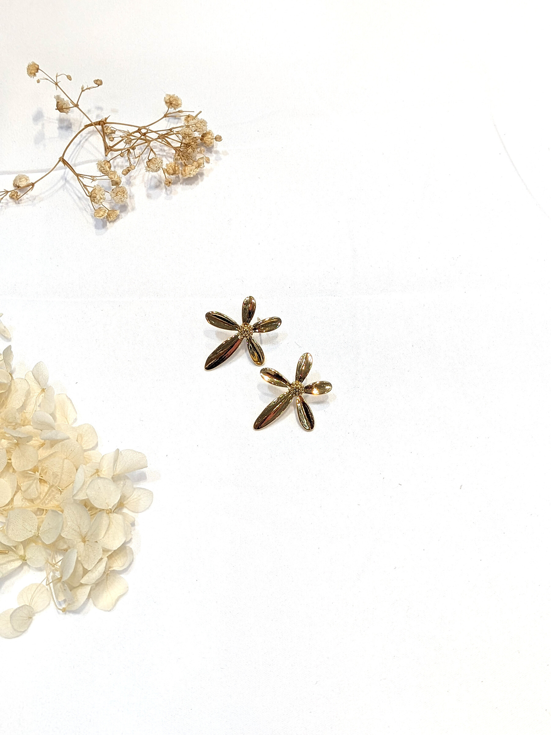 Grossiste Lolo & Yaya - Boucles d’oreilles fleurs Imogene acier inoxydable