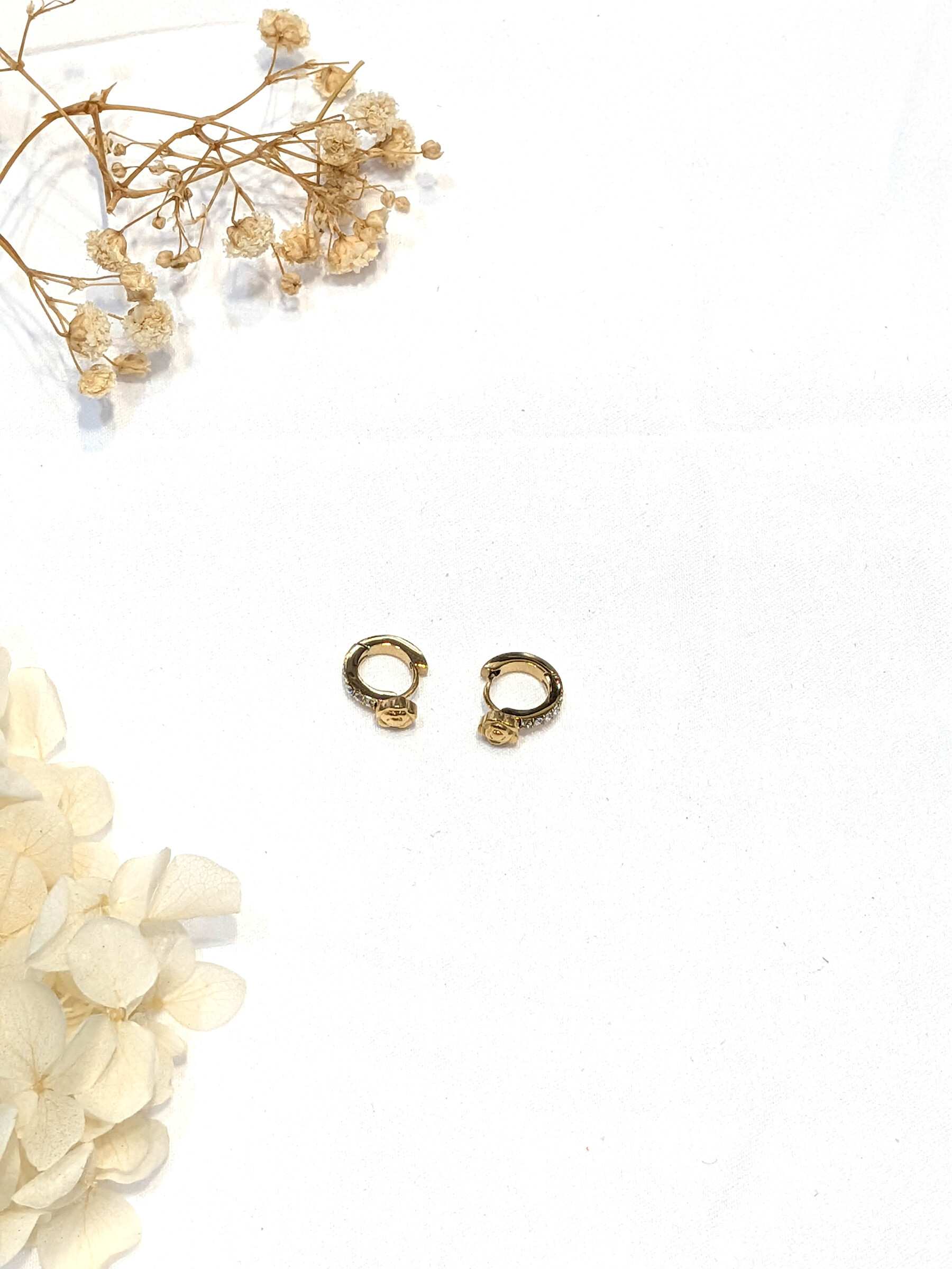 Grossiste Lolo & Yaya - Boucles d’oreilles Aurose strass fleur en acier inoxydable