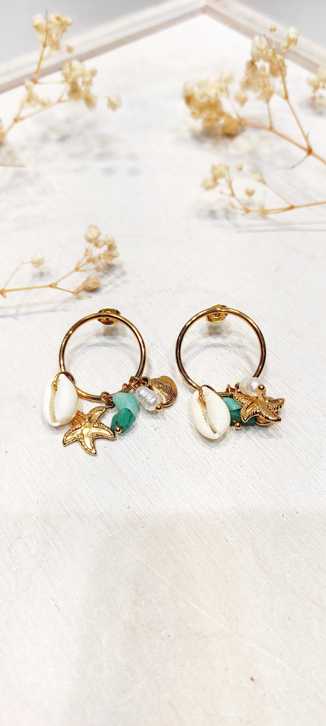 Mayorista Lolo & Yaya - Pendientes con encantos de Trinity en acero inoxidable