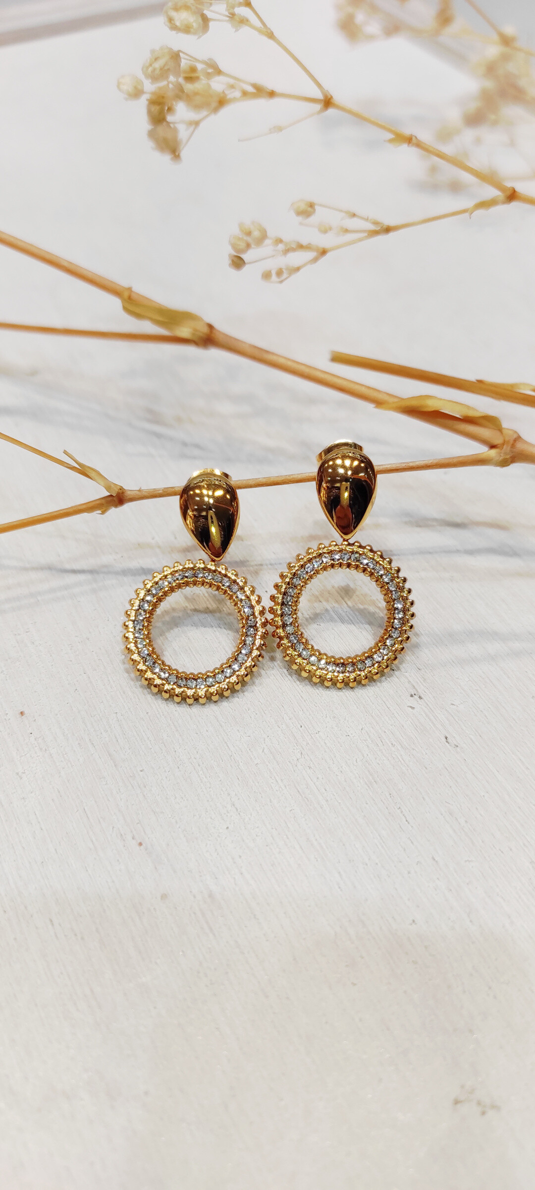 Wholesaler Lolo & Yaya - Earrings with stainless steel kaeli rhinestones
