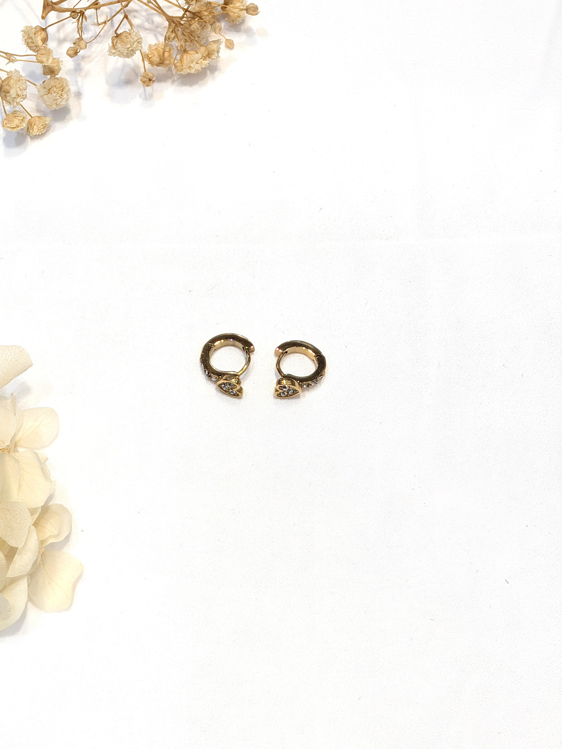 Wholesaler Lolo & Yaya - Earrings Aurare Strass Coeur 2 in stainless steel