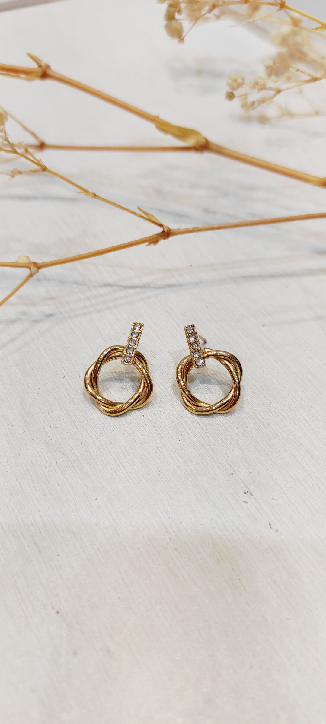 Wholesaler Lolo & Yaya - Earrings with stainless steel jazmin rhinestones