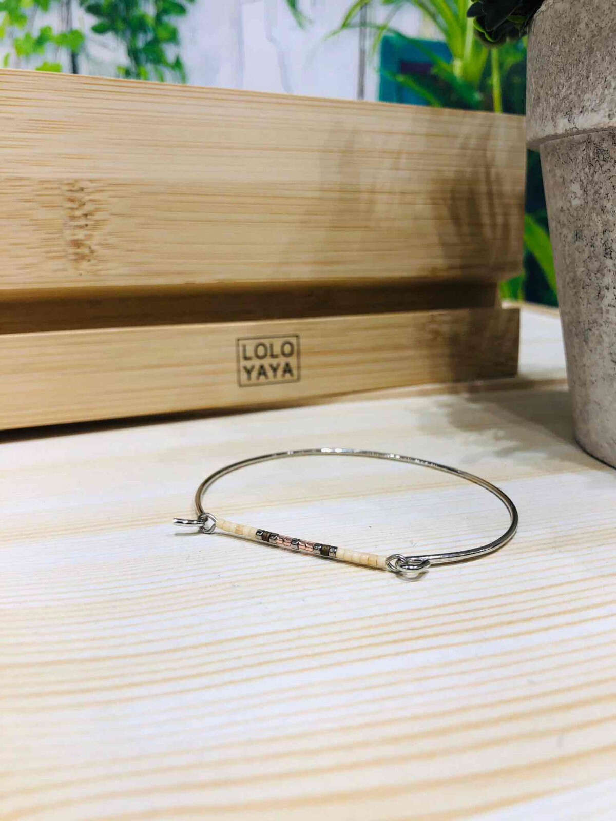 Wholesaler LOLO & YAYA - Bangle Bracelet Coralie in Stainless Steel