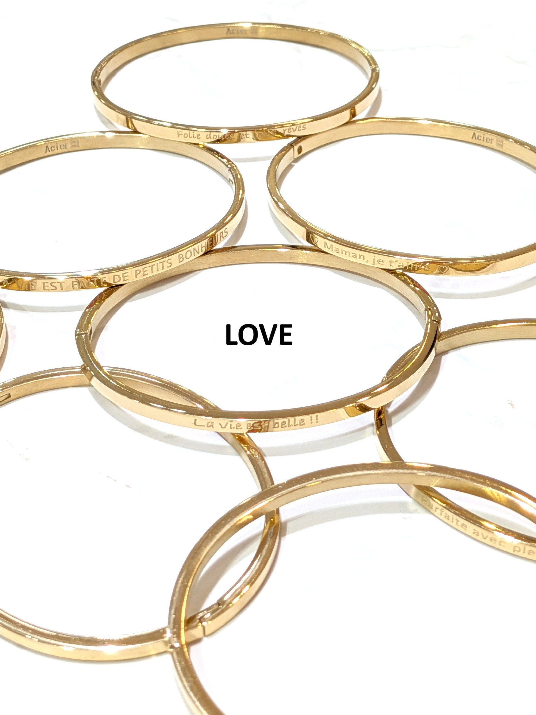 Wholesaler LOLO & YAYA - Bracelet message « LOVE » en acier inoxydable
