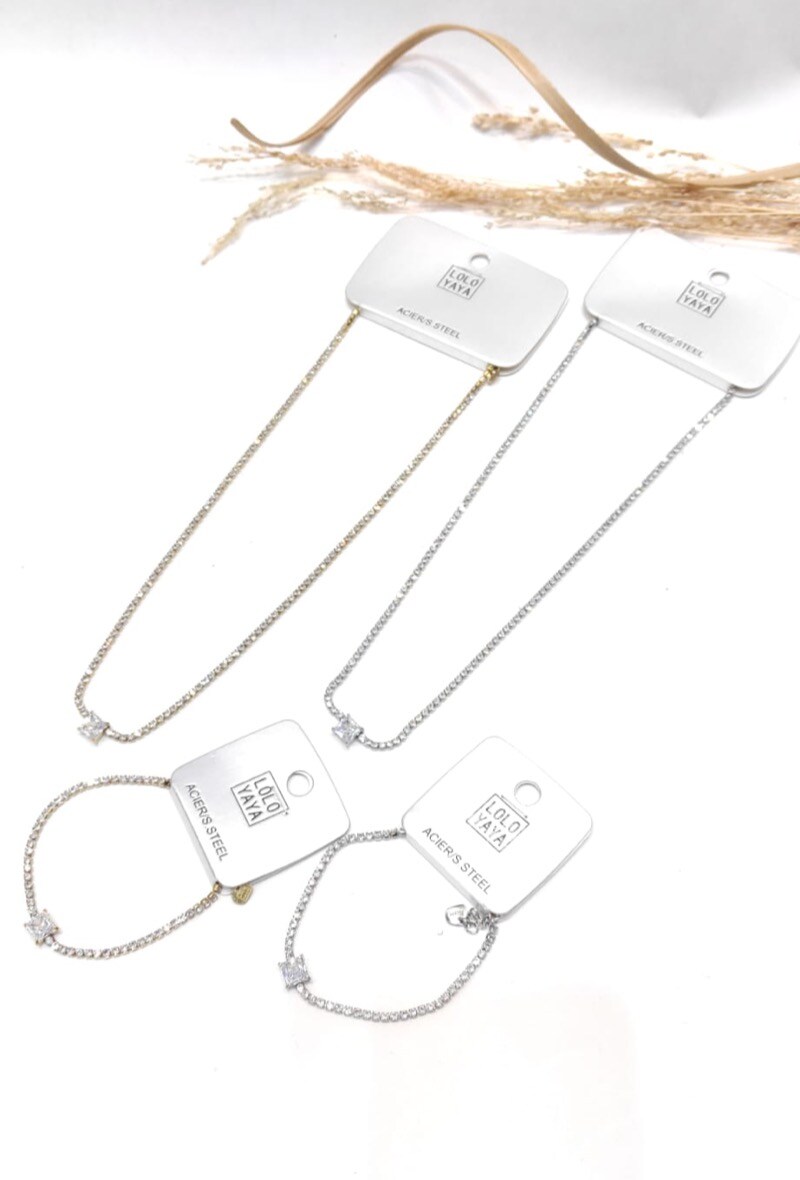 Wholesaler LOLO & YAYA - Bracelet Alexane diamant en acier inoxydable