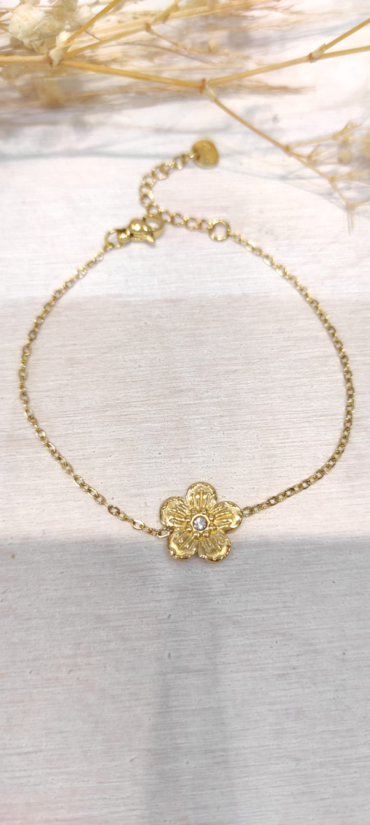 Wholesaler LOLO & YAYA - Timeless Gianlina flower bracelet in stainless steel