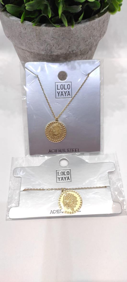 Wholesaler LOLO & YAYA - Indian head bracelet in stainless steel