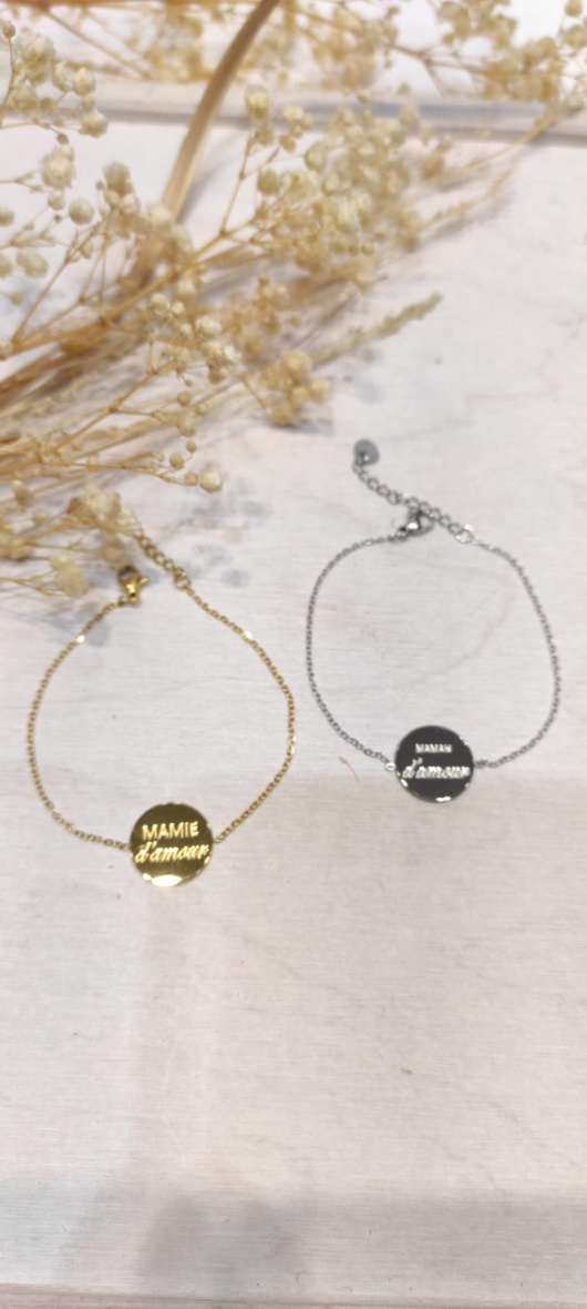 Wholesaler LOLO & YAYA - MAMIE love message bracelet in stainless steel