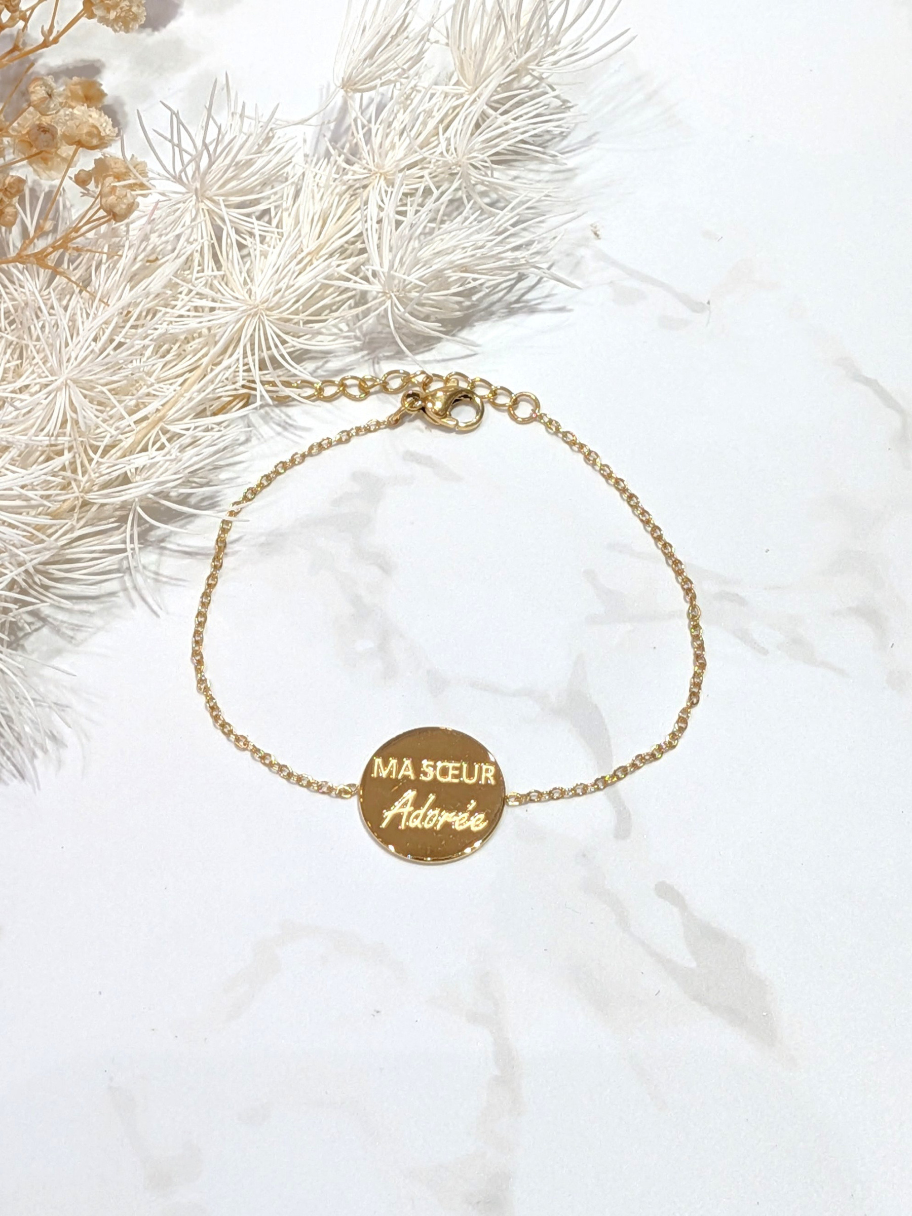 Wholesaler LOLO & YAYA - MY Adored SISTER message bracelet in stainless steel