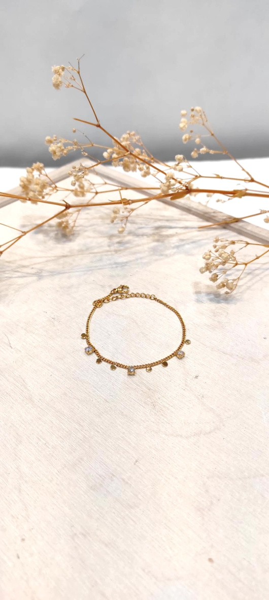 Wholesaler LOLO & YAYA - Elodie rhinestone bracelet in stainless steel