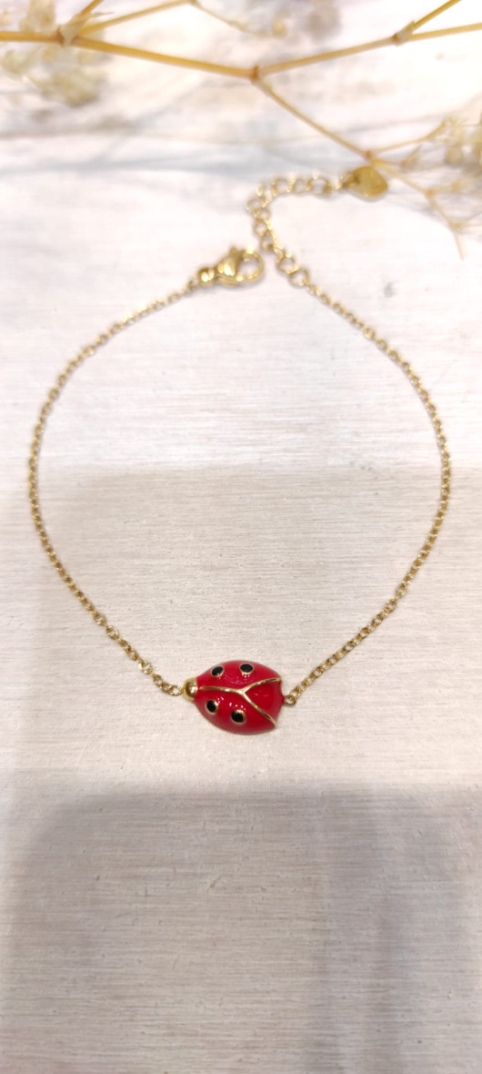 Mayorista LOLO & YAYA - Pulsera de mariquita de acero inoxidable