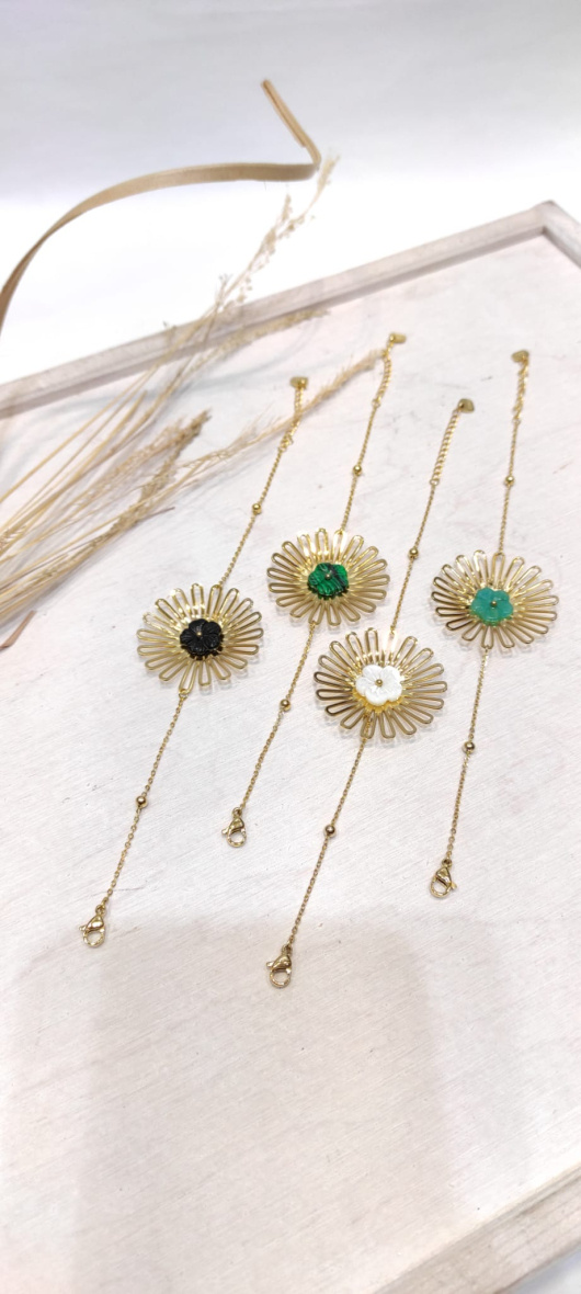 Mayorista LOLO & YAYA - Pulsera de margaritas Rawda en acero
