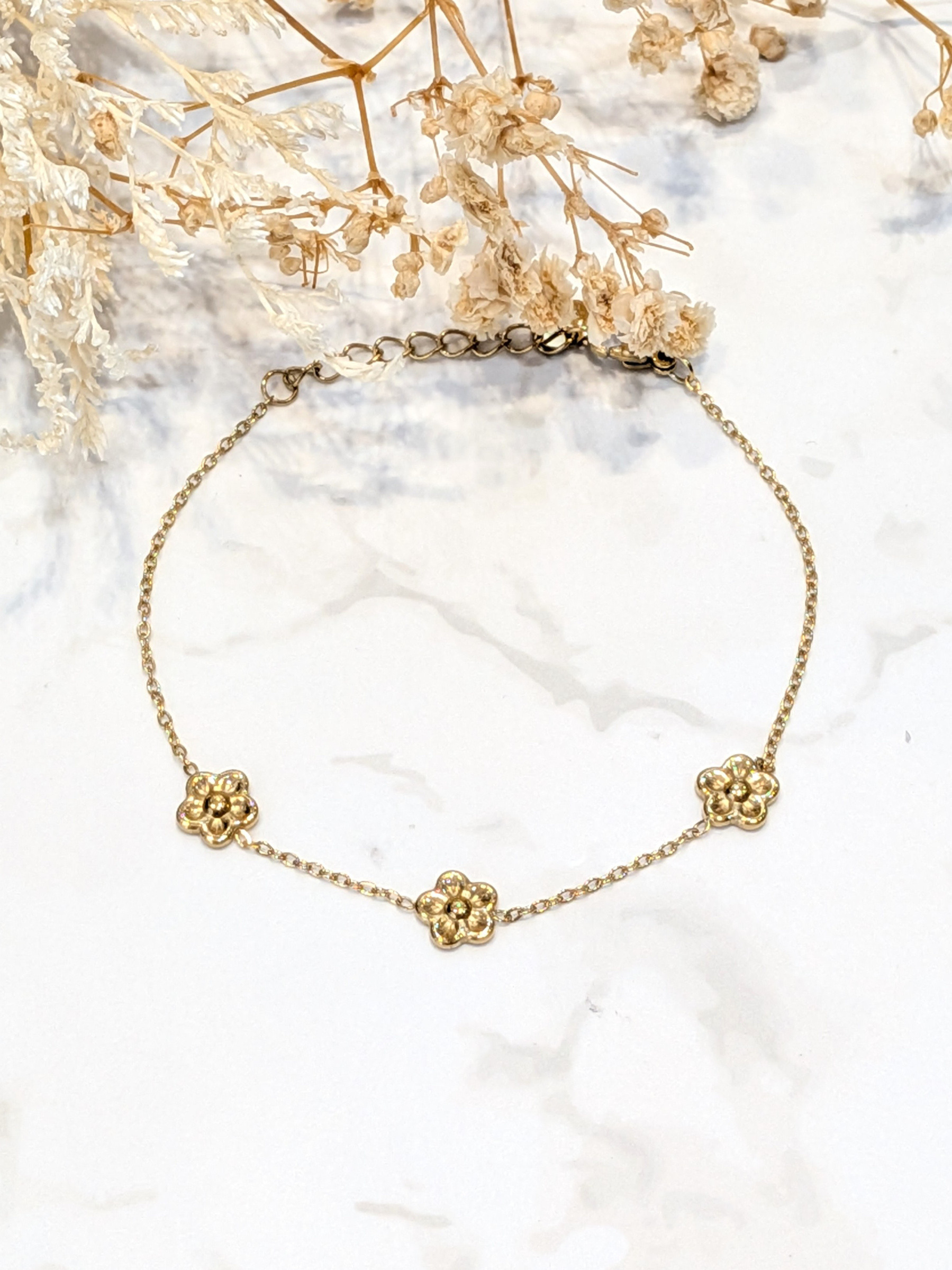 Mayorista LOLO & YAYA - Pulsera atemporal con flores Katiba en acero inoxidable