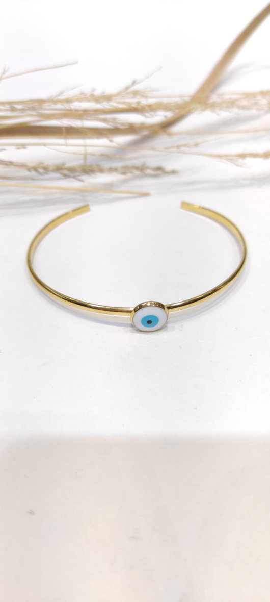 Wholesaler LOLO & YAYA - Aelig eye rigid bangle bracelet in stainless steel