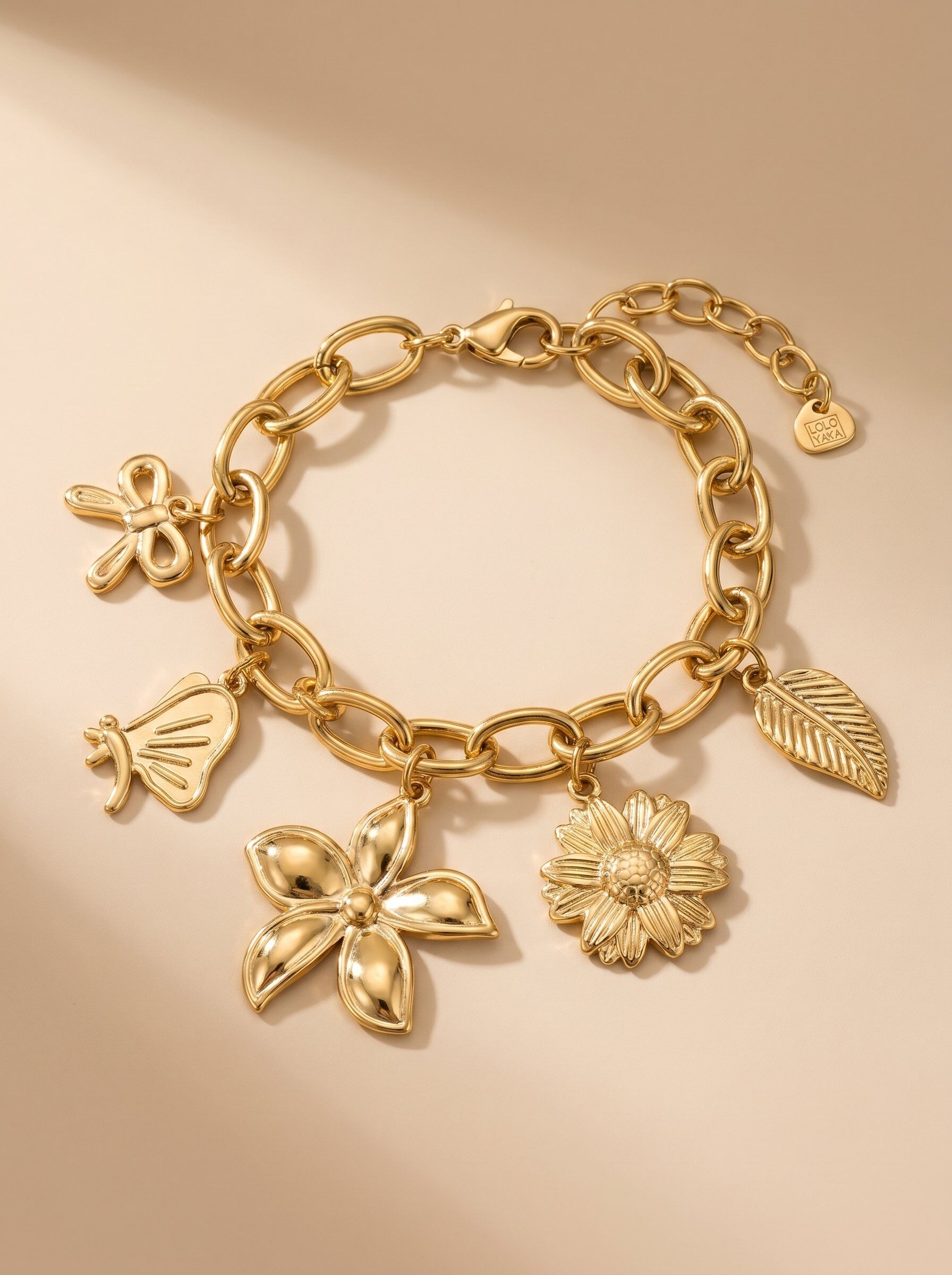 Wholesaler LOLO & YAYA - Hevin large flower mesh bracelet in stainless steel